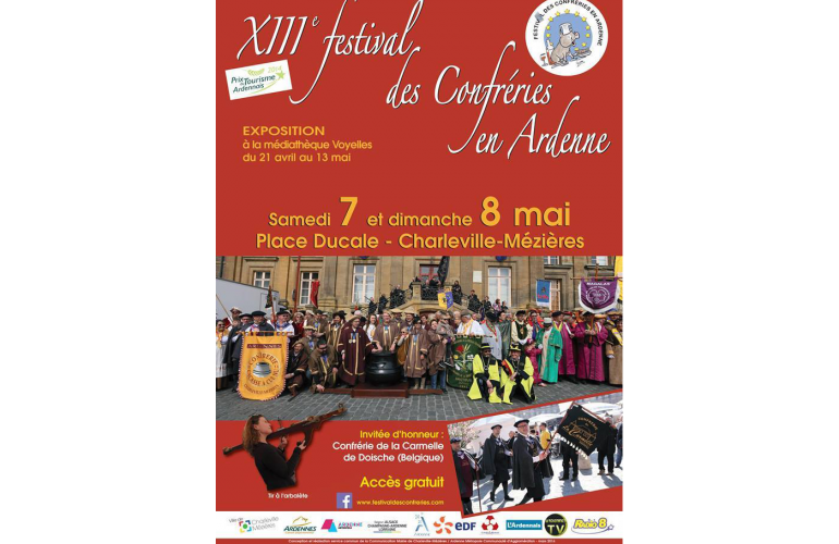 Une cinquantaine de confréries françaises et belges se réuniront à l’occasion de la 13ème édition de ce festival unique en France, les 7 et 8 mai 2016 à Charleville-Mézières, dans les Ardennes au Nord-est de la France
